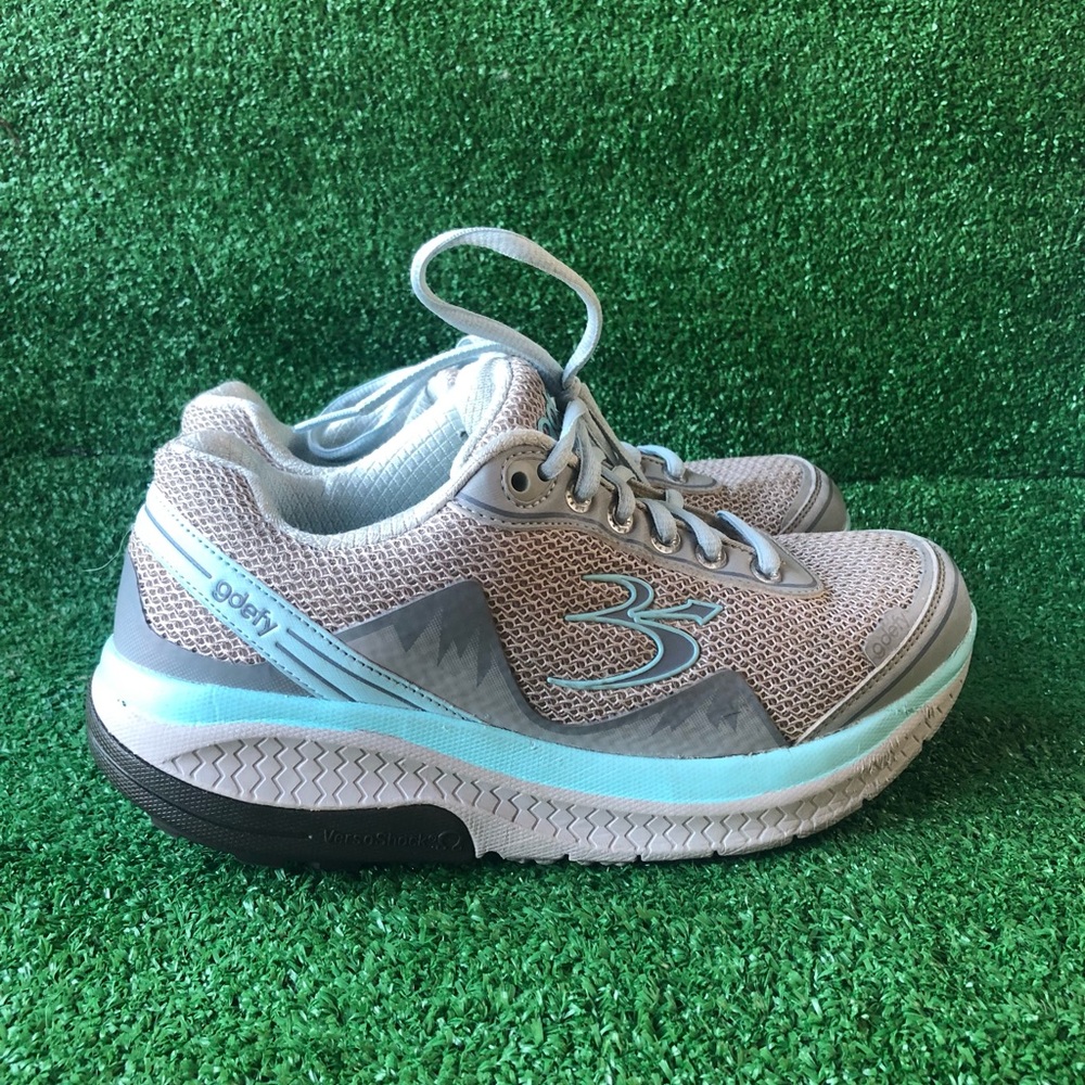 Gdefy Gravity Defyer Women 7.5 Gray/Blue Walking Athletic Sneakers Comfort Shoes